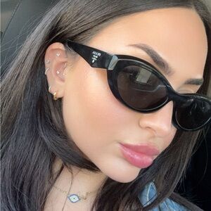 Prada Black Oval Sunglasses